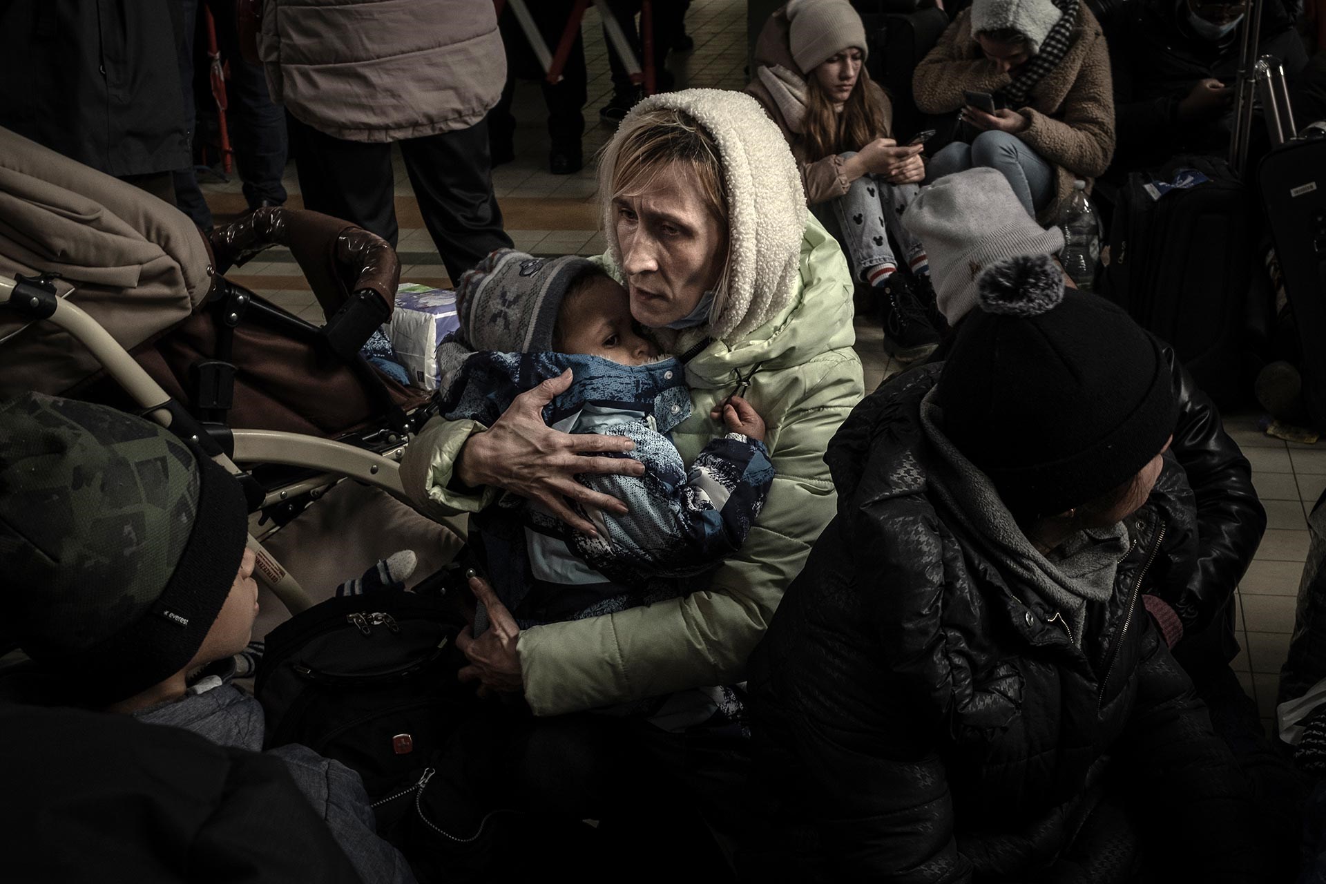 Kvinder og børn på flugt fra Ukraine